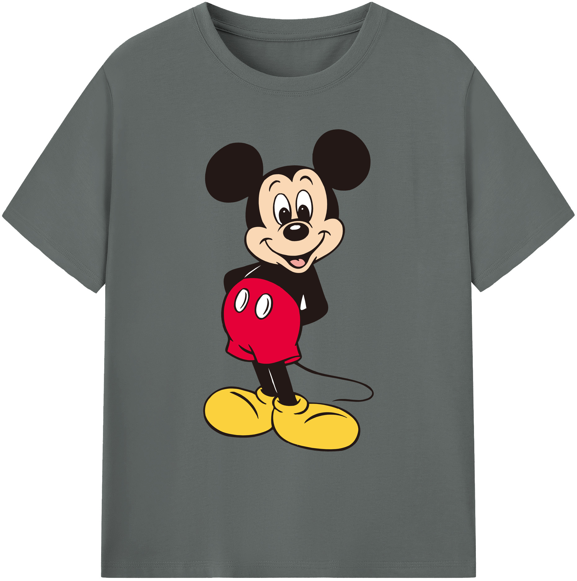 ミッキーマウス Mickey Mouse 綿100％ メンズ半袖Tシャツ｜肌触りやわらか＆通気性